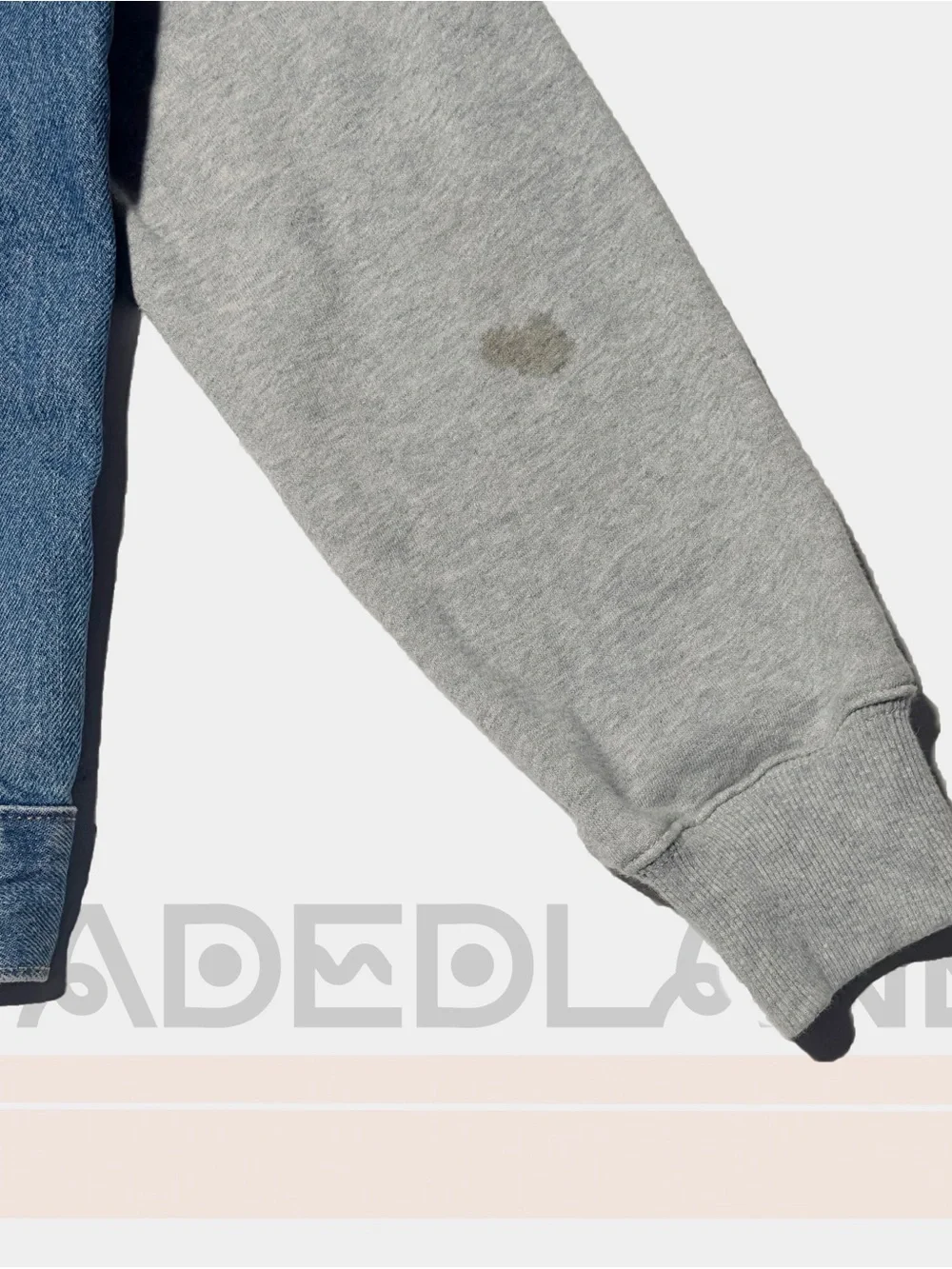 Levi's Blue Denim Trucker Jacket with Grey Hoodie Sleeves